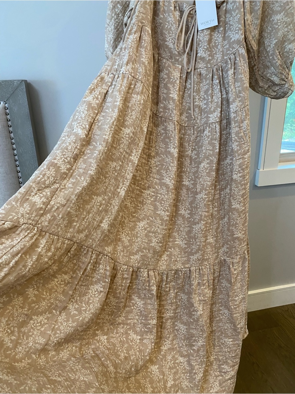 Cara 100% cotton Maxi Dress in Mocha - Picture 7 of 13